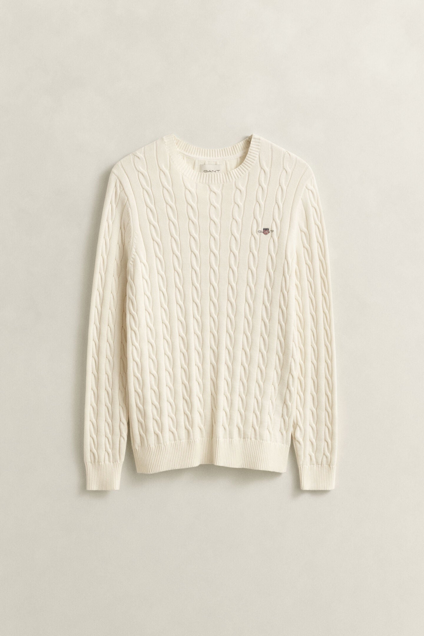 Maglia girocollo in cotone a trecce Gant