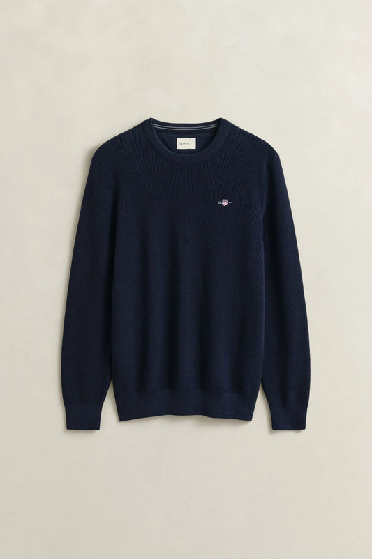 Maglia girocollo in cotone testurizzato Gant