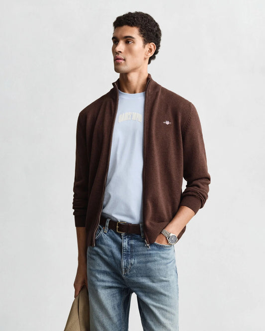 Cardigan in lana casual con zip Gant