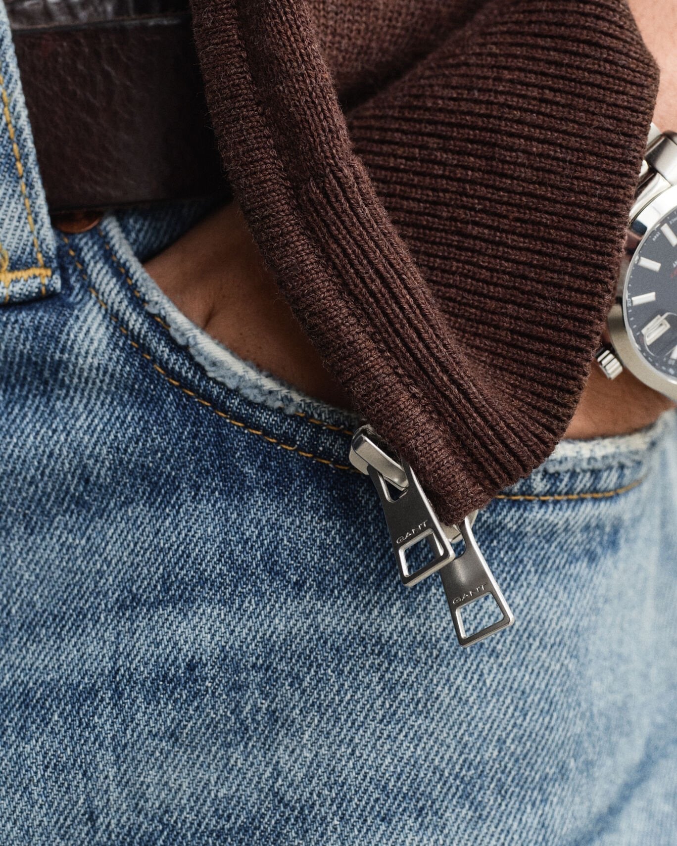 Cardigan in lana casual con zip Gant