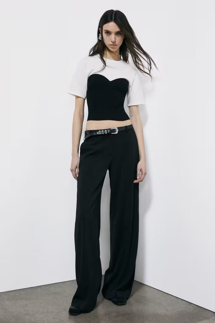 T-shirt con bustier in maglia Patrizia Pepe