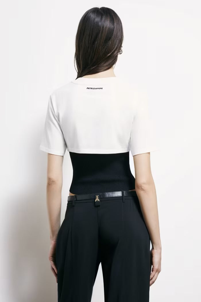 T-shirt con bustier in maglia Patrizia Pepe