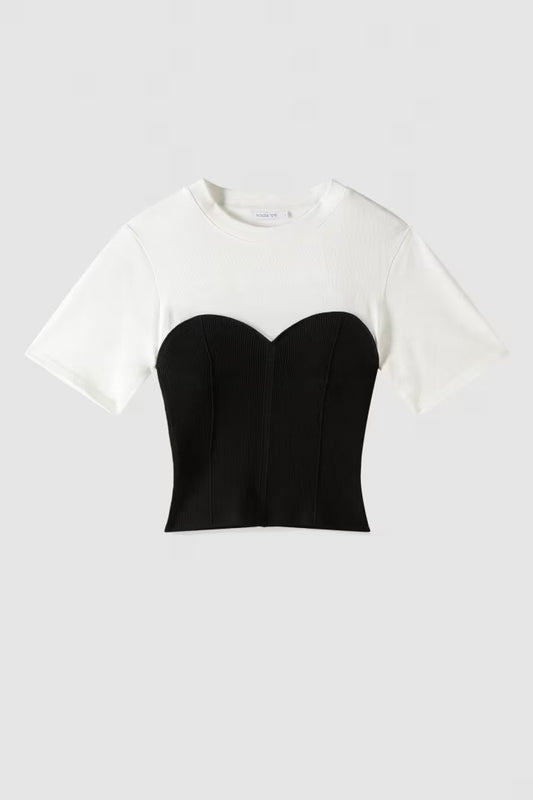 T-shirt con bustier in maglia Patrizia Pepe