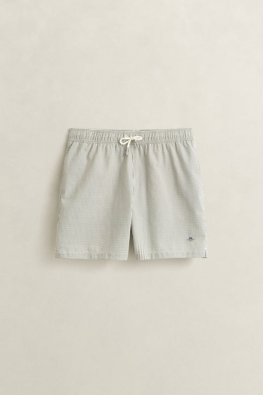 Pantaloncini da bagno in seersucker a righe Gant