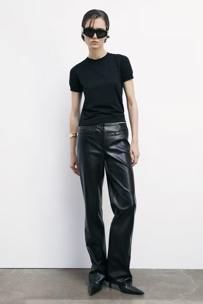 T-shirt in maglia con logo strass Patrizia Pepe