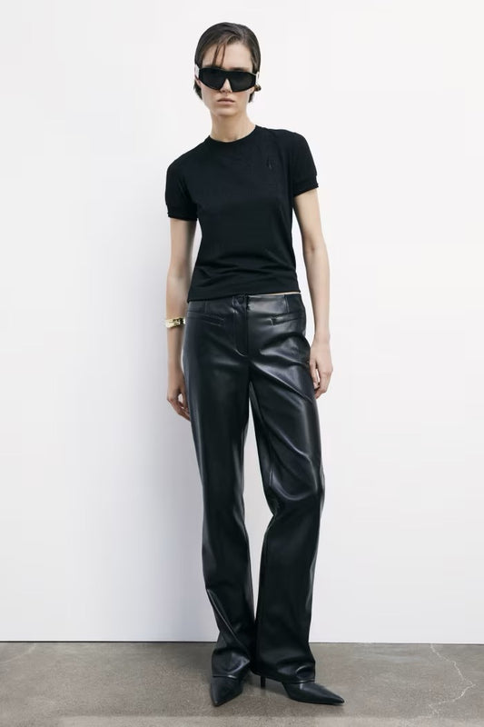 T-shirt in maglia con logo strass Patrizia Pepe
