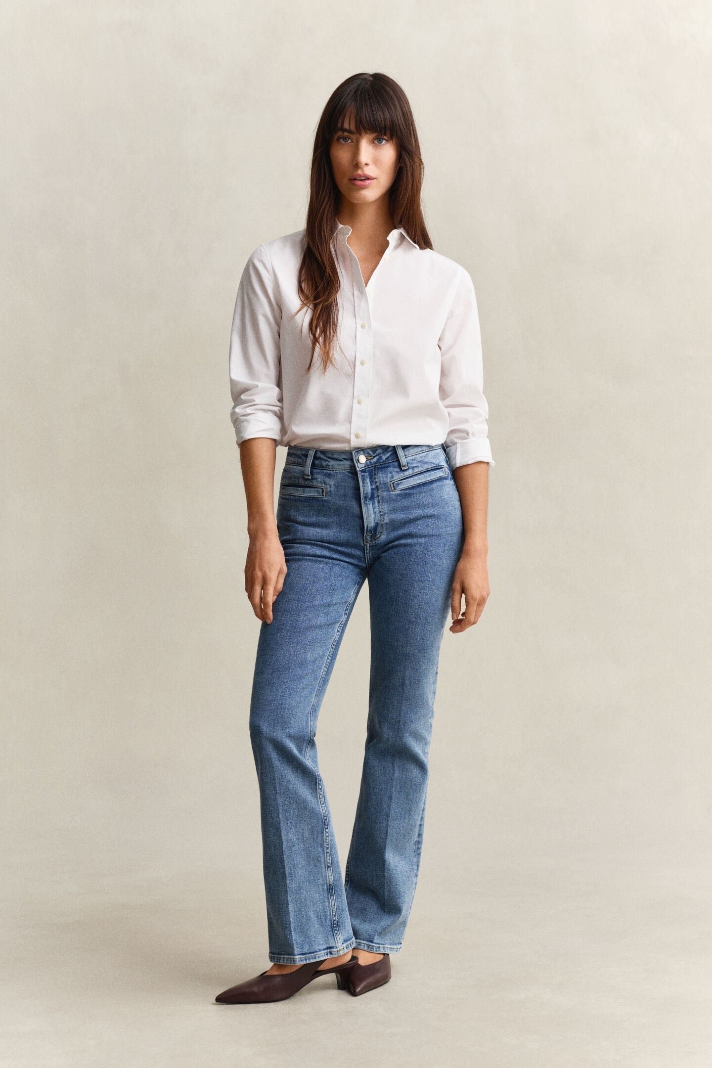 Jeans svasati con motivo Monogram gant