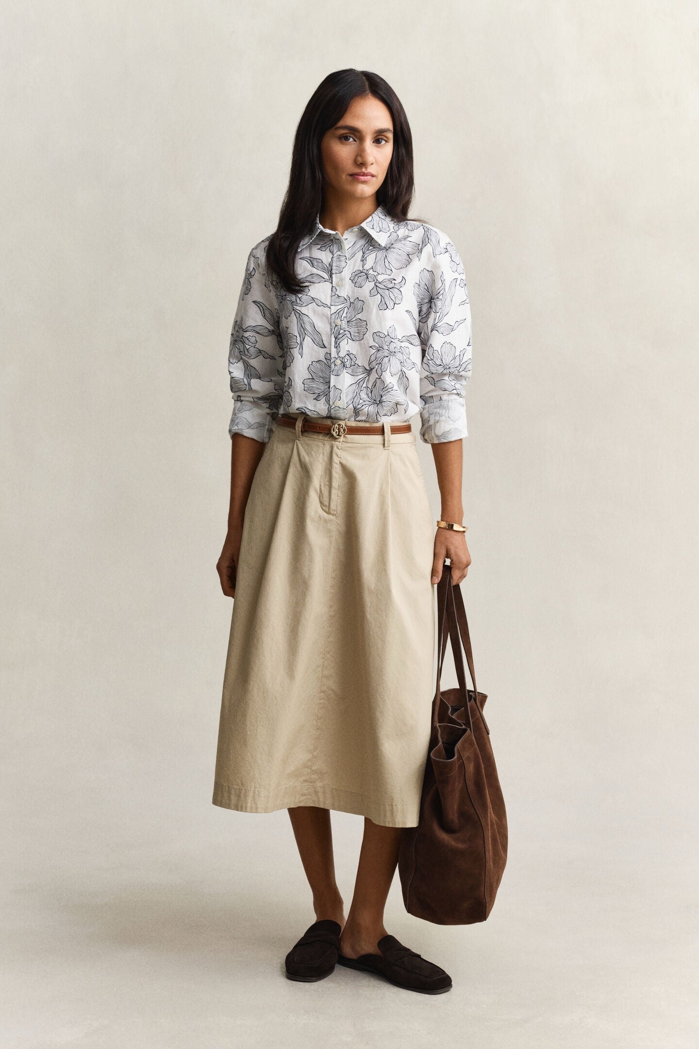 Camicia in lino con stampa floreale Gant