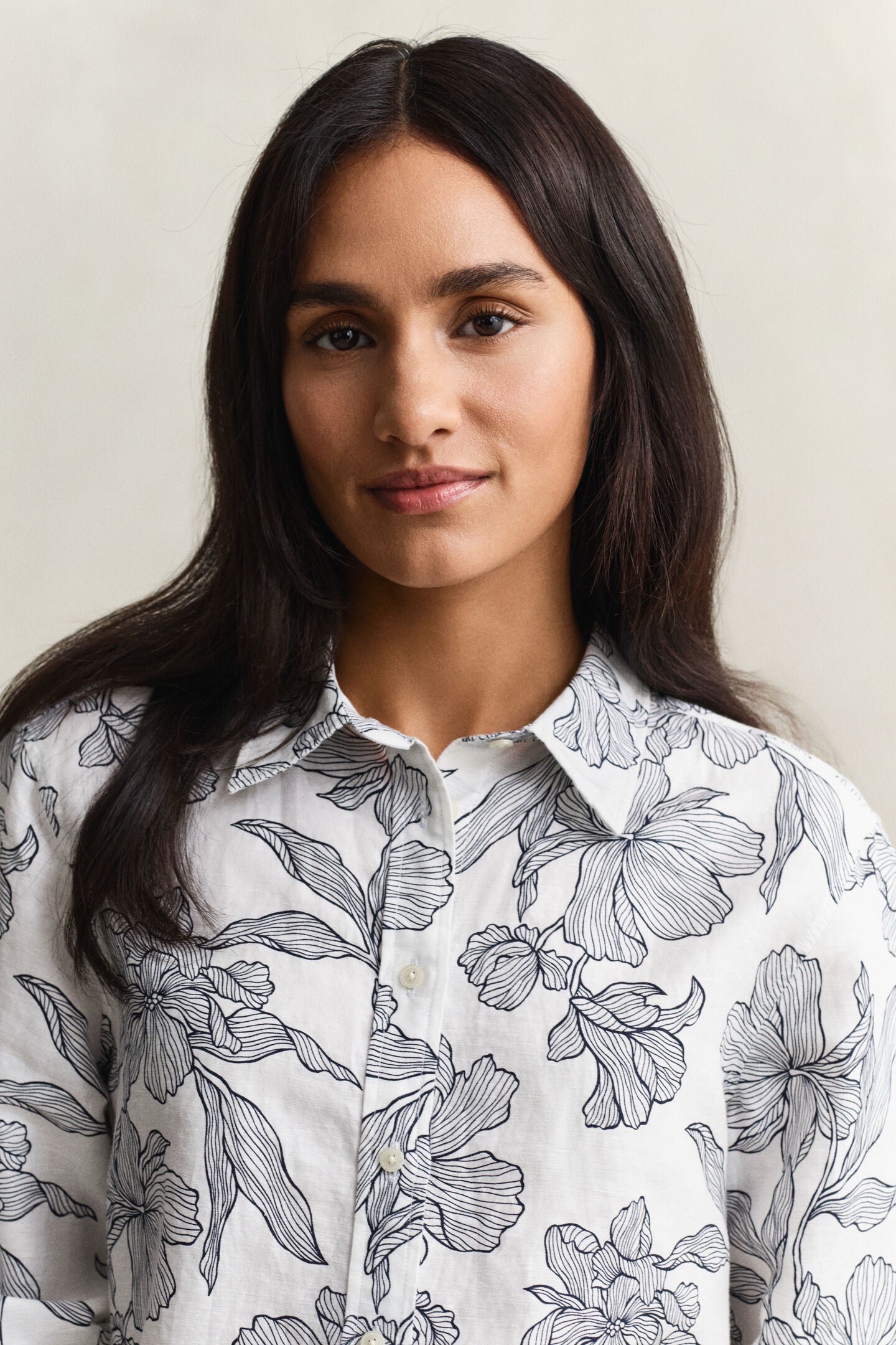 Camicia in lino con stampa floreale Gant