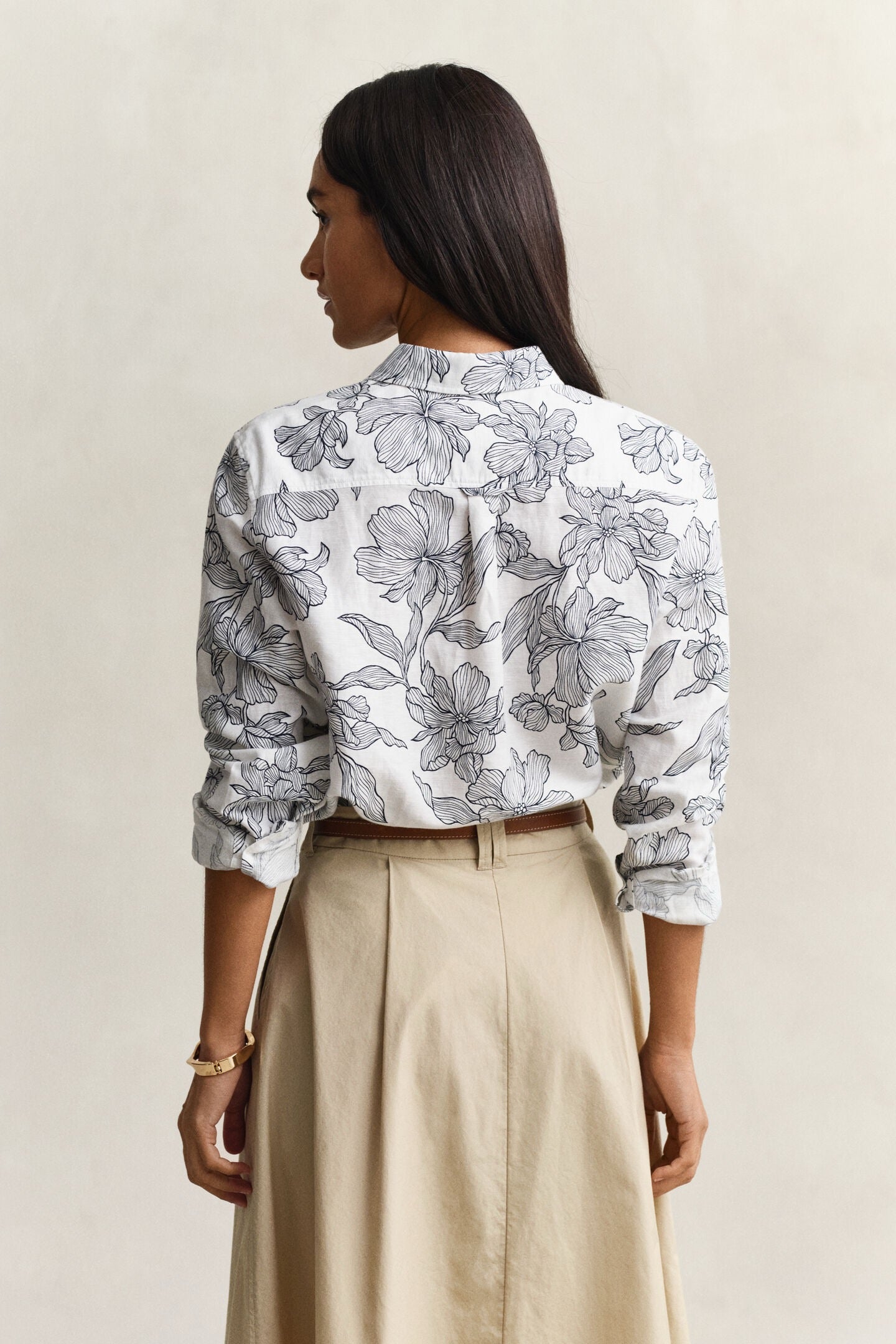 Camicia in lino con stampa floreale Gant