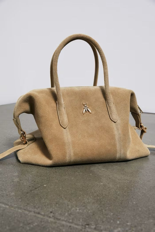 Borsa a bauletto New Business in suede Patrizia Pepe
