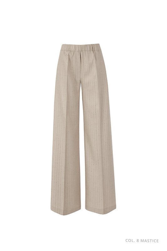 Pantalone ampio in flanella e paillettes D.EXTERIOR