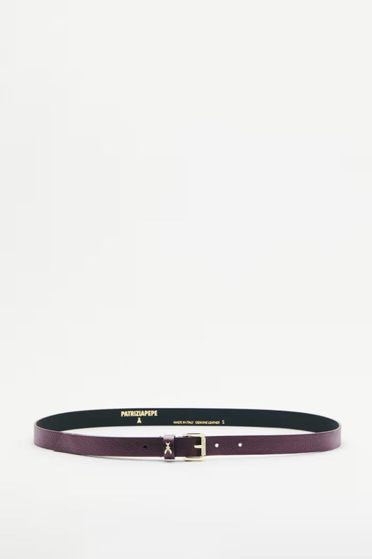 Cintura viola a vita bassa in pelle martellata Patrizia pepe