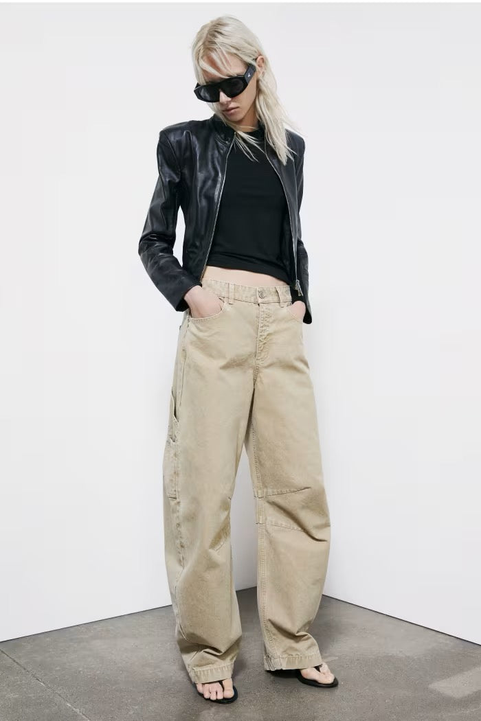 Giacca biker in pelle con inserti in maglia Patrizia Pepe
