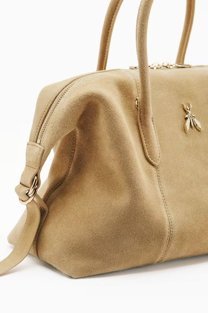 Borsa a bauletto New Business in suede Patrizia Pepe