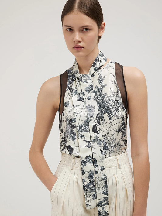 TOP IN STAMPA FLOWER INK SIMONA CORSELLINI