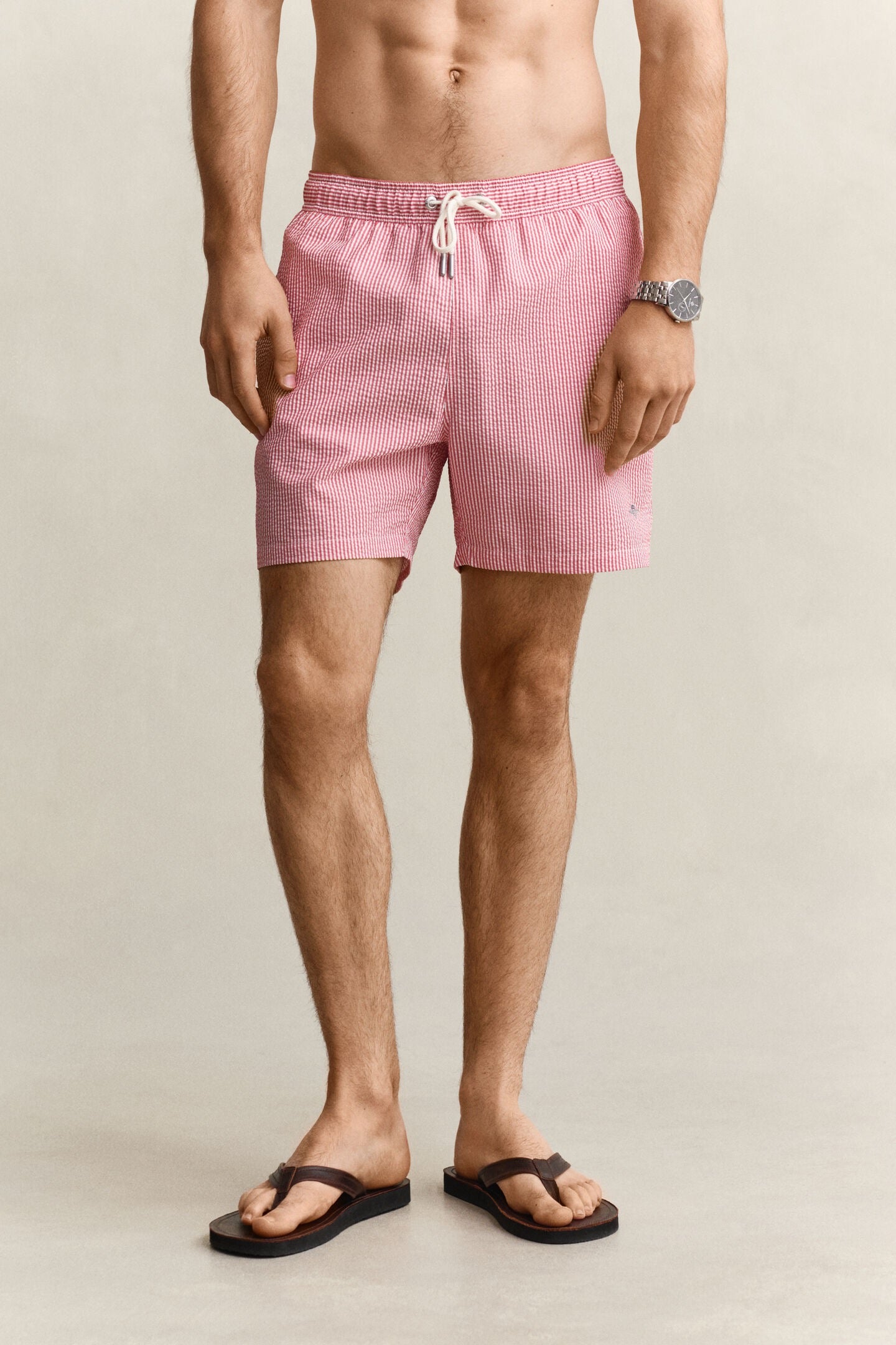 Pantaloncini da bagno in seersucker a righe Gant