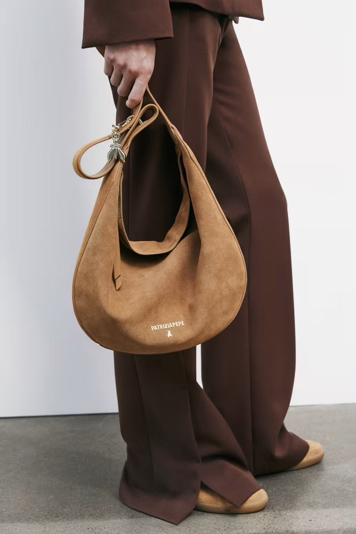 Borsa New Moon grande in suede con tracolla Patrizia pepe