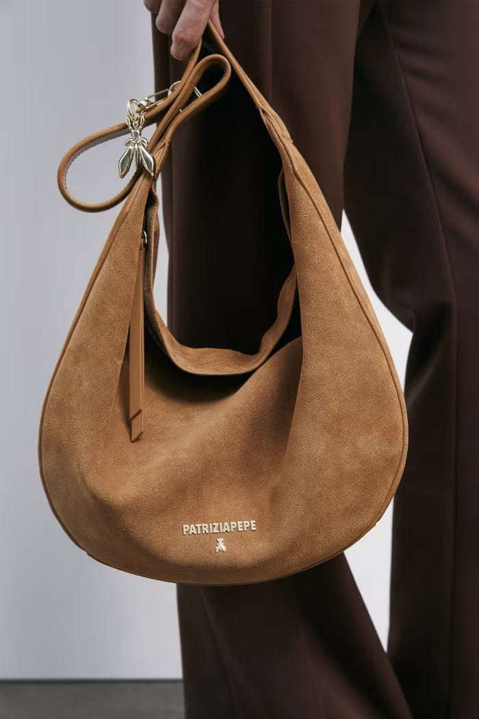 Borsa New Moon grande in suede con tracolla Patrizia pepe