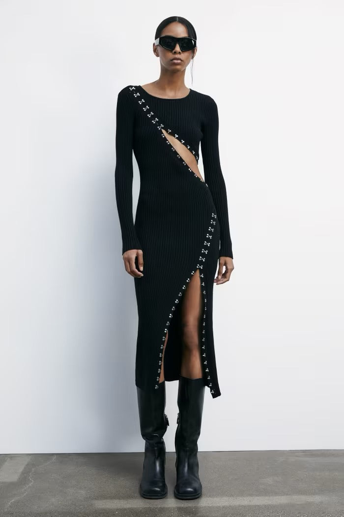 Abito midi glam rock in maglia Patrizia Pepe